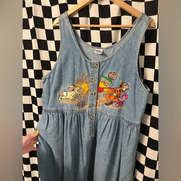 Disney Store Vintage Winnie The Pooh Denim Dress - Picture 6 of 11